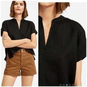 Everlane The Linen Split Neck Top
